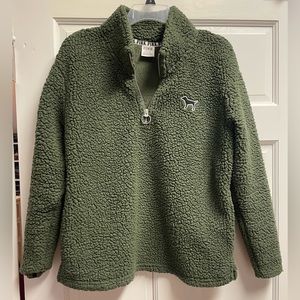 Pink Boyfriend Sherpa Fleece Quarter Zip